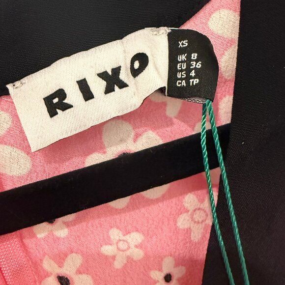 RIXO LONDON TANIA FLORAL PINK, BLACK, WHITE MIDI MAXI DRESS NEW WITH TAGS (NWT) - Picture 5 of 14